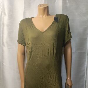 Lane Bryant Green‎ Relaxed Short Sleeve T-Shirt